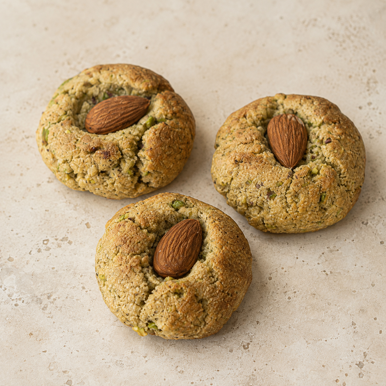 Pistachio-Orange Blossom Amaretti Cookies